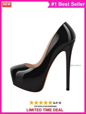 Platform Stiletto Heel Slip On Pumps